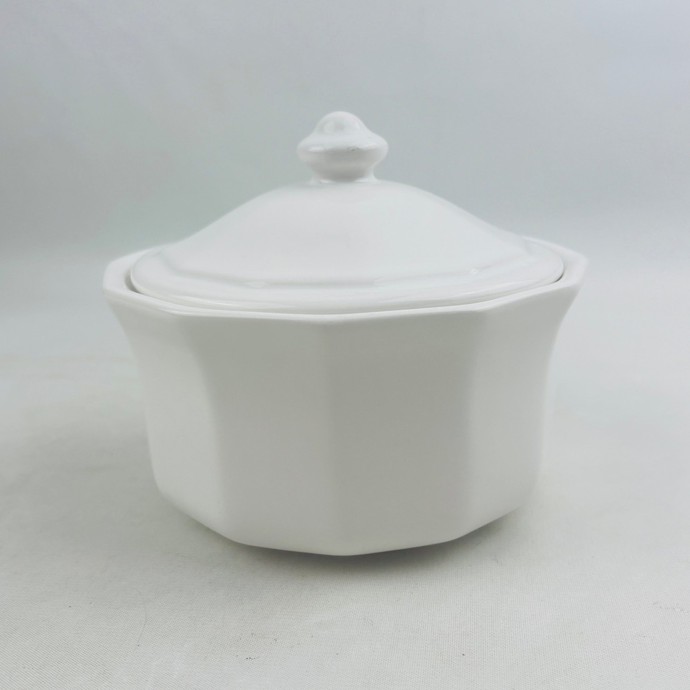 Pfaltzgraff‎ Heritage White Butter Tub & Lid Stoneware Lidded Dish Storage USA